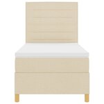 vidaXL Lit à ressort crème 90x200 cm en tissu