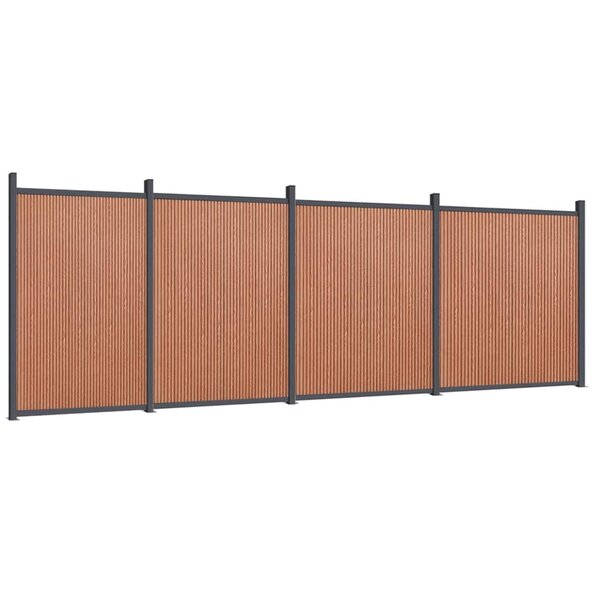 vidaXL Panneau de clôture marron 699x186 cm WPC