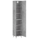 vidaXL Buffet haut Gris béton 34 5x34x180 cm Bois d'ingénierie