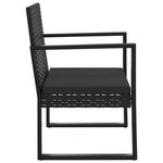vidaXL Fauteuil de jardin avec coussin Noir Résine tressée