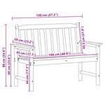 vidaXL Banc de jardin gris clair 120 cm HDPE
