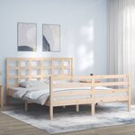 vidaXL Cadre de lit avec tête de lit 160x200 cm bois massif
