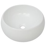 vidaXL Lavabo de salle de bain avec mitigeur Céramique Rond Blanc