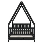vidaXL Cadre de lit pour enfants noir 90x190 cm bois de pin massif