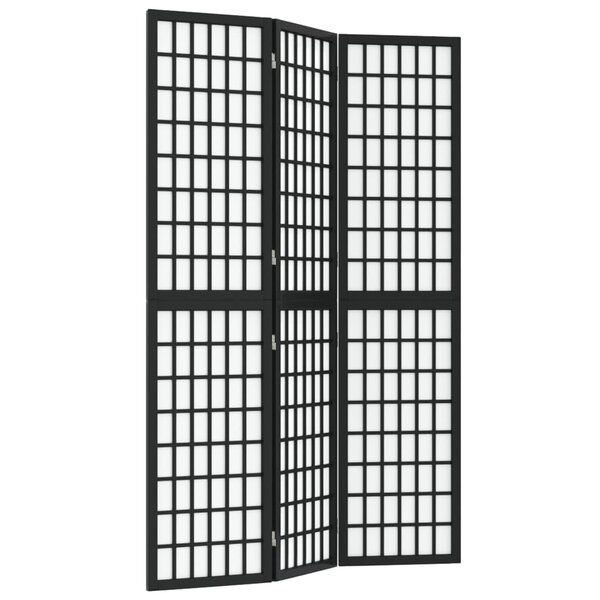 vidaXL Cloison de séparation pliable 3 panneaux 120x170 cm Noir