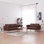 vidaXL Ensemble de canapé 2 Pièces tissu marron