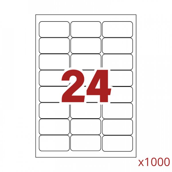 24000 étiquettes multi usages / 1000 pages de 24 étiquettes