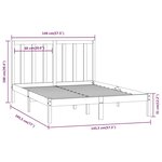vidaXL Cadre de lit sans matelas blanc 140x190 cm bois de pin massif