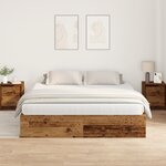 vidaXL Cadre de lit Vieux bois 200x200 cm