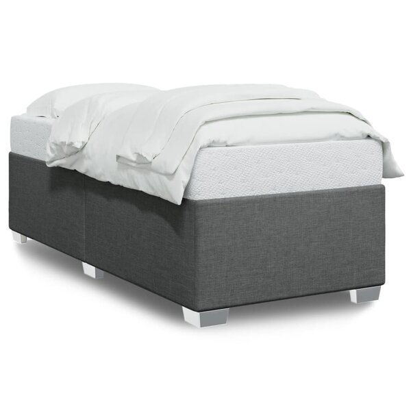 vidaXL Cadre de lit Gris foncé 90x200 cm Tissu