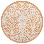 vidaXL Tapis d'extérieur orange et blanc Ø160 cm PP