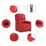 vidaXL Fauteuil inclinable de massage Rouge Similicuir