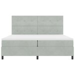 Lit à ressorts vidaXL avec matelas et lumière LED Gris clair 200x200 cm Velours