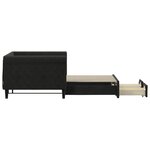 vidaXL Lit de jour avec gigogne et tiroirs sans matelas noir 90x200 cm