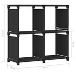 vidaXL Étagère d'affichage 4 cubes Noir 69x30x72 5 cm Tissu