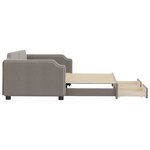 vidaXL Lit de jour avec gigogne et tiroirs taupe 100x200 cm tissu