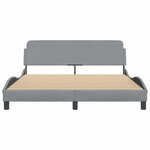vidaXL Cadre de lit sans matelas gris clair 160x200 cm tissu