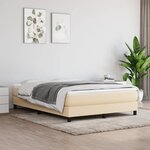 vidaXL Cadre de lit sans matelas crème 140x200 cm tissu
