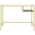 Bureau table poste de travail meuble d'ordinateur informatique étude d'ordinateur Transparent 100 x 36 x 74 cm Verre trempé transparent 02_0023766