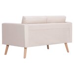 vidaXL Canapé à 2 places Tissu Crème