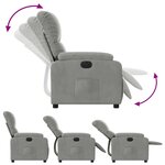 vidaXL Fauteuil inclinable électrique gris clair tissu microfibre