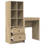 vidaXL Bureau avec rangement en chêne sonoma en bois d'ingénierie
