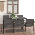 vidaXL Ensemble à manger de jardin 7 Pièces Résine tressée Gris