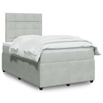 vidaXL Sommier à lattes de lit et matelas Gris clair 120x200cm Velours