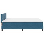 Lit Box Spring vidaXL avec Matelas & LED Bleu Foncé 140x200 cm Velours