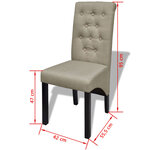 vidaXL Chaises à manger lot de 2 beige tissu