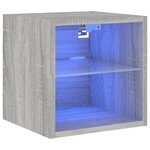 vidaXL Meuble TV mural avec lumières LED sonoma gris 30x28 5x30 cm