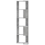 vidaXL Bibliothèque d'angle à 5 niveaux gris béton bois d'ingénierie