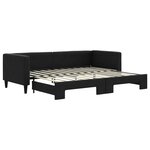 vidaXL Lit de jour avec lit gigogne noir 80x200 cm tissu
