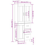 vidaXL Buffet haut Noir 69 5x34x180 cm Bois d'ingénierie