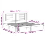 vidaXL Cadre de lit sans matelas blanc 200x200 cm bois massif de pin