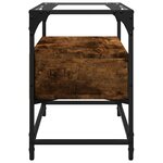 vidaXL Meuble TV avec dessus en verre chêne fumé bois d'ingénierie