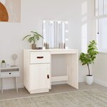 vidaXL Coiffeuse avec LED Blanc 95x50x133 5 cm Bois de pin massif