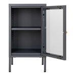 Armoire grise avec porte en verre
