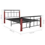 vidaXL Cadre de lit sans matelas métal bois de chêne massif 120x200 cm