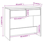 vidaXL Table console chêne sonoma 89x41x76 5 cm bois d'ingénierie