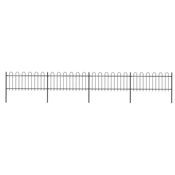 vidaXL Clôture de jardin avec dessus en cerceau Acier 6 8 x 0 8 m Noir
