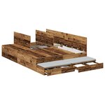 vidaXL Cadre de lit de rangement en bois ancien 135x190 cm