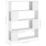 vidaXL Bibliothèque/Séparateur de pièce Blanc 100x24x124 cm