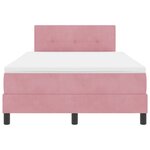 Lit Box Spring vidaXL avec Matelas Rose 120x200 cm Velours