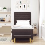 vidaXL Lit à ressorts avec matelas et banc Marron foncé 90x200 cm Tissu