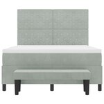 vidaXL Lit à ressorts avec matelas et banc gris clair 140x200 cm en velours