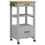 vidaXL Chariot de cuisine MONZA 48x40x90 cm bois massif de pin