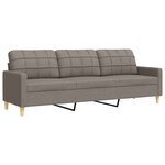 vidaXL Ensemble de canapés 3 Pièces avec coussins décoratifs taupe tissu