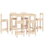 vidaXL Ensemble de bar 7 Pièces Bois de pin massif