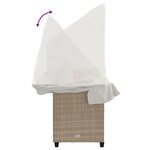 vidaXL Chaise longue avec auvent et coussins beige résine tressée
